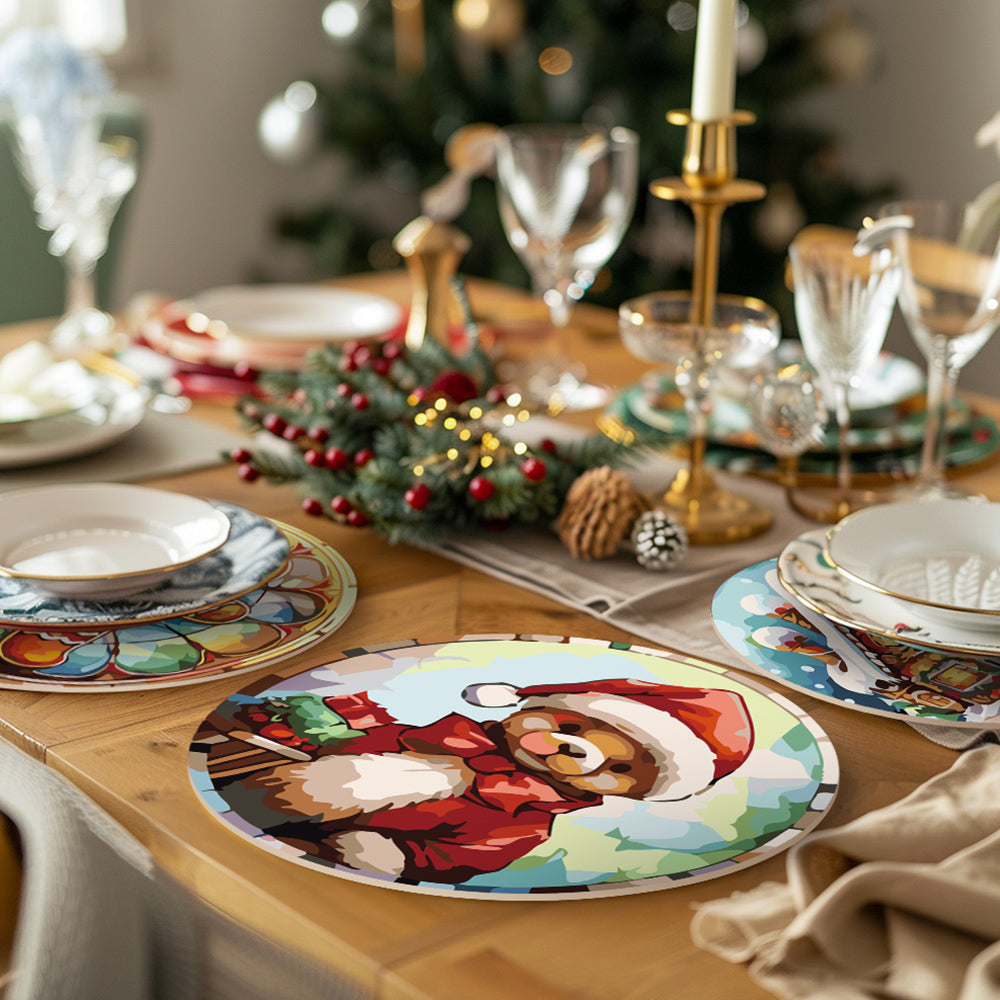 6 Pièces Sets de Table Bonhomme en Pain d'Épice de Noël Peinture par Numéros