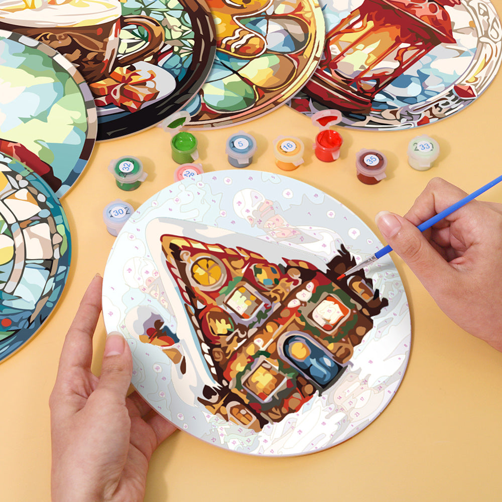 6 Pièces Sets de Table Bonhomme en Pain d'Épice de Noël Peinture par Numéros
