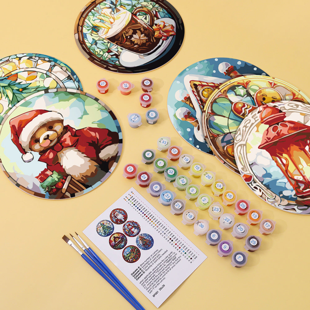 6 Pièces Sets de Table Bonhomme en Pain d'Épice de Noël Peinture par Numéros