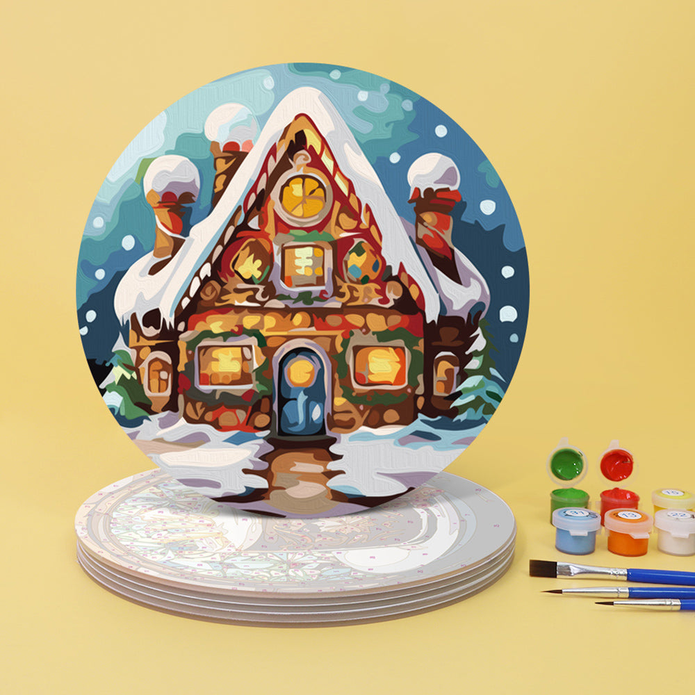 6 Pièces Sets de Table Bonhomme en Pain d'Épice de Noël Peinture par Numéros