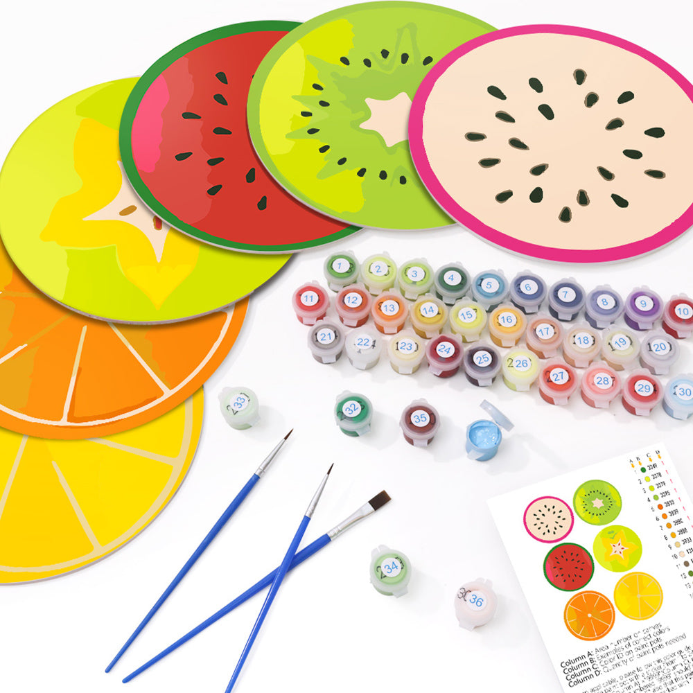6 Pièces Sets de Table Divers Fruits Peinture par Numéros
