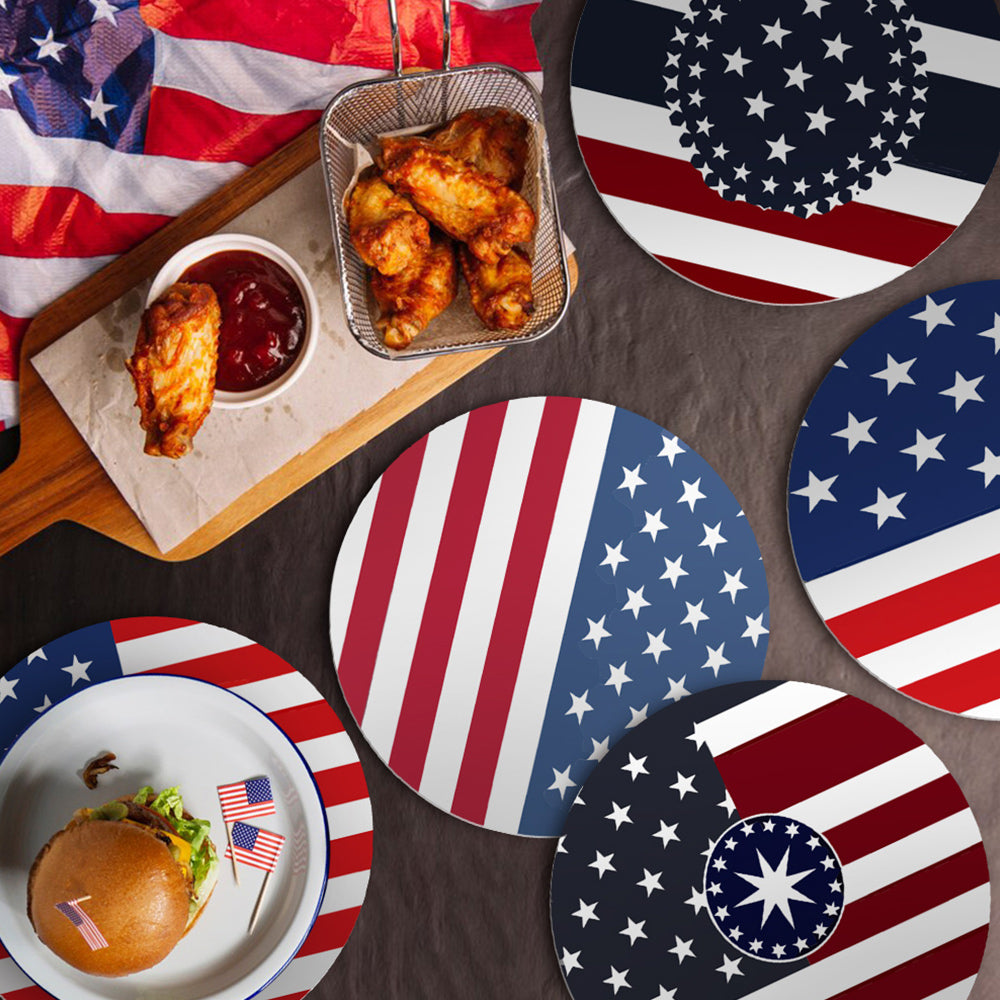 6 Pièces Sets de Table Drapeau Étoiles et Rayures Peinture par Numéros