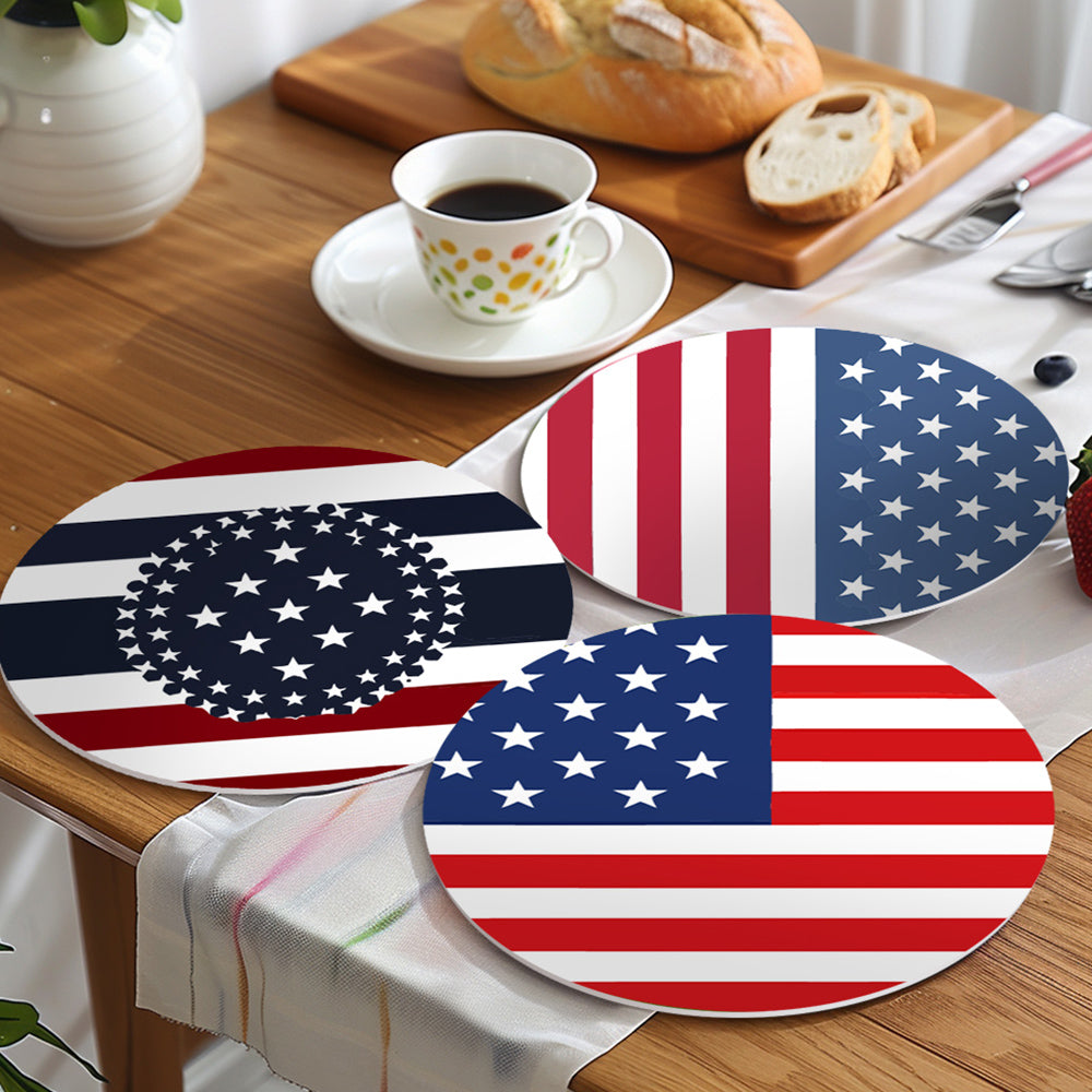 6 Pièces Sets de Table Drapeau Étoiles et Rayures Peinture par Numéros