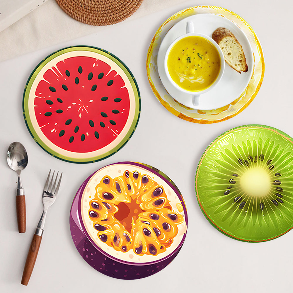 6 Pièces Sets de Table Fruits Frais Peinture par Numéros