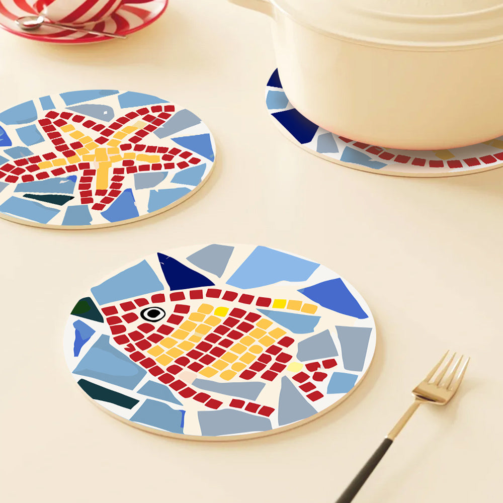 6 Pièces Sets de Table Insecte en Bloc de Couleur Peinture par Numéros
