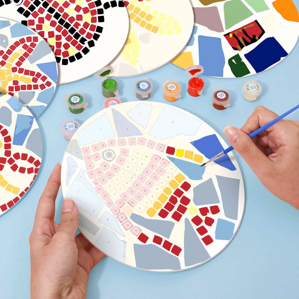 6 Pièces Sets de Table Insecte en Bloc de Couleur Peinture par Numéros