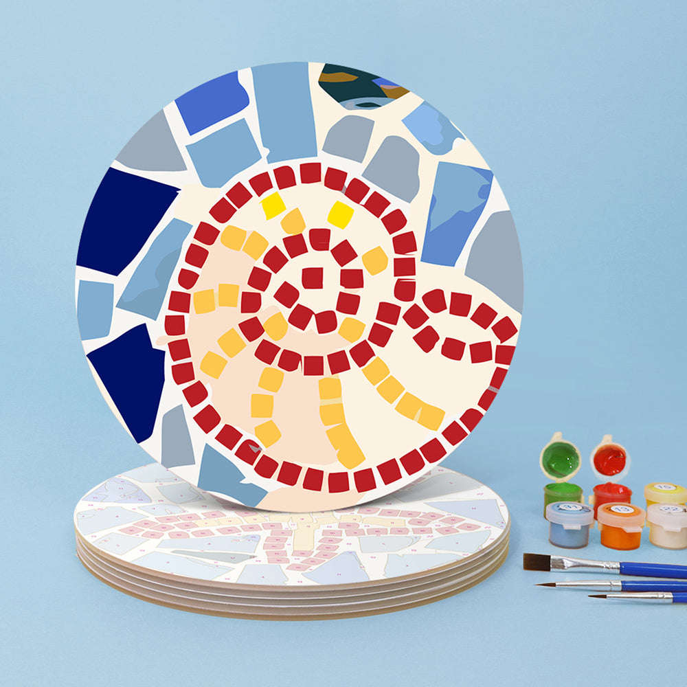 6 Pièces Sets de Table Insecte en Bloc de Couleur Peinture par Numéros