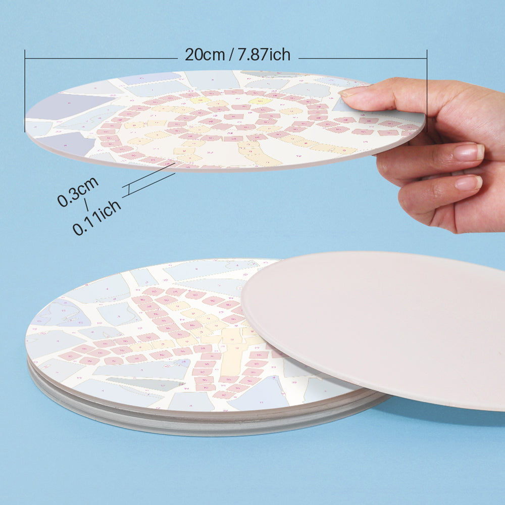 6 Pièces Sets de Table Insecte en Bloc de Couleur Peinture par Numéros