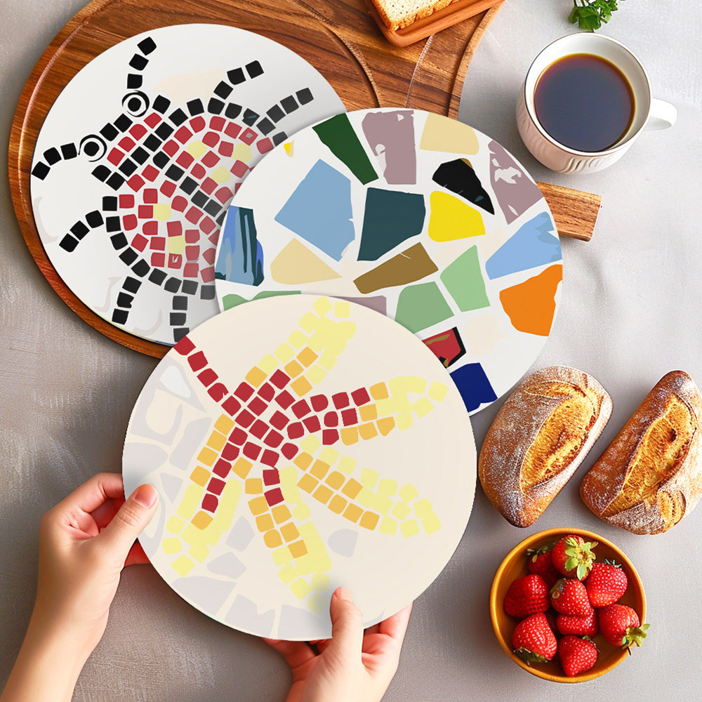6 Pièces Sets de Table Insecte en Bloc de Couleur Peinture par Numéros