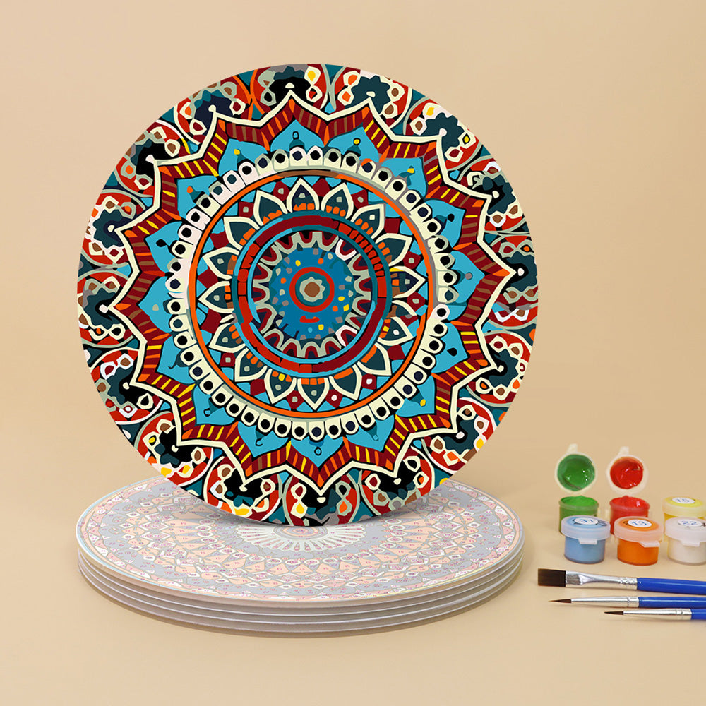 6 Pièces Sets de Table Mandala Complexe Peinture par Numéros