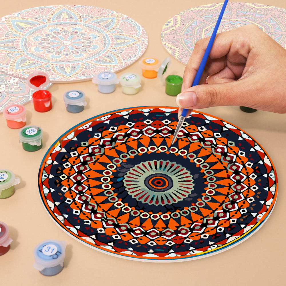 6 Pièces Sets de Table Mandala Complexe Peinture par Numéros