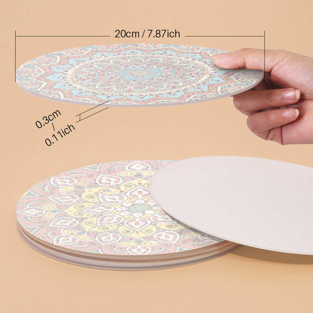 6 Pièces Sets de Table Mandala Complexe Peinture par Numéros