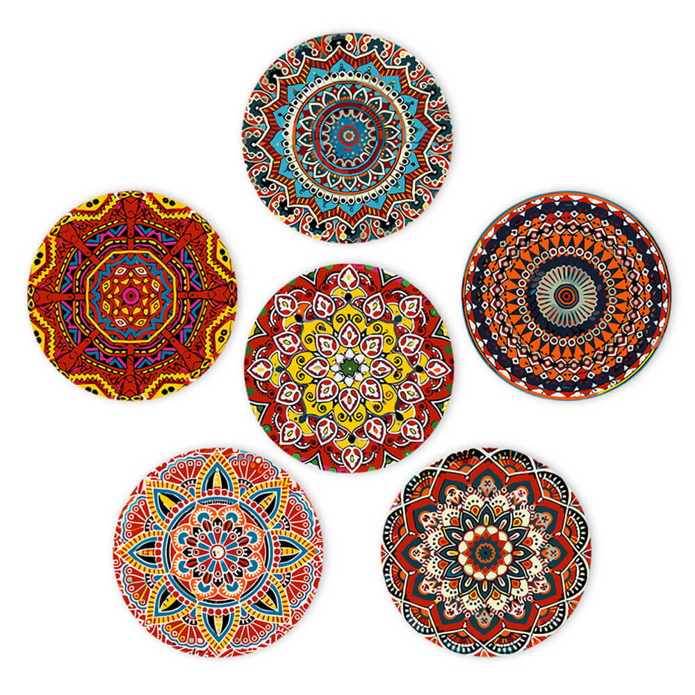 6 Pièces Sets de Table Mandala Complexe Peinture par Numéros