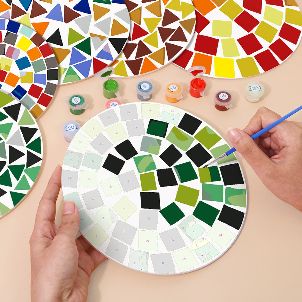 6 Pièces Sets de Table Mandala en Bloc de Couleur Peinture par Numéros
