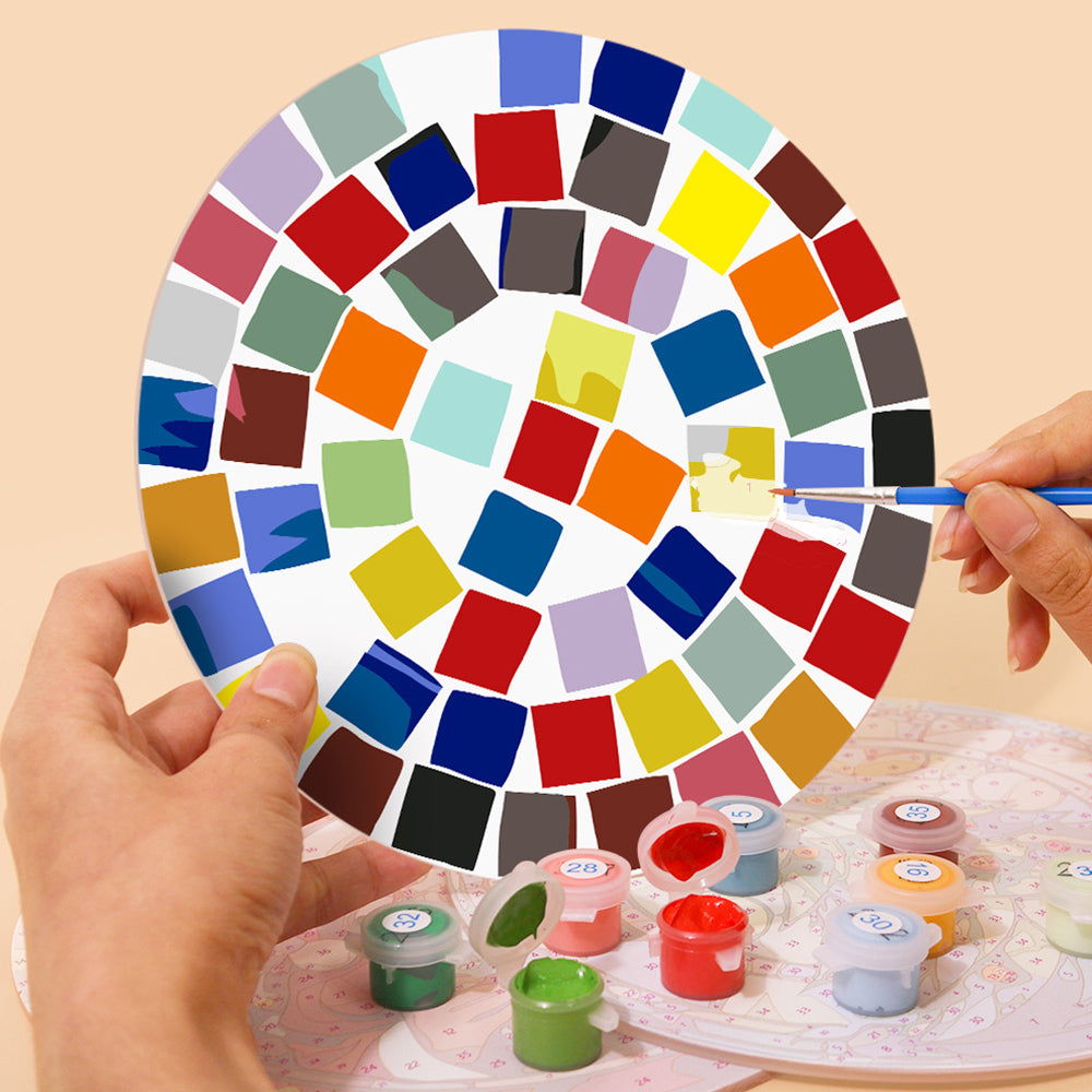 6 Pièces Sets de Table Mandala en Bloc de Couleur Peinture par Numéros