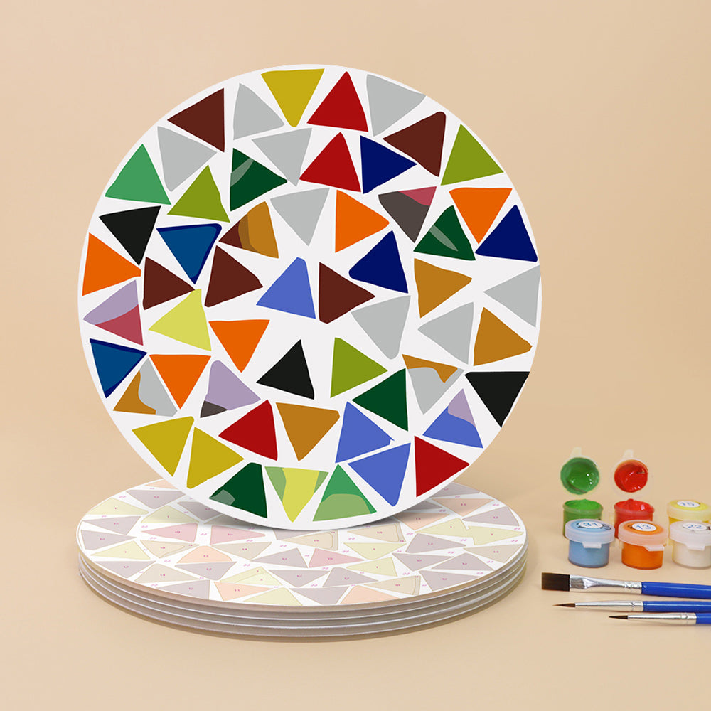 6 Pièces Sets de Table Mandala en Bloc de Couleur Peinture par Numéros