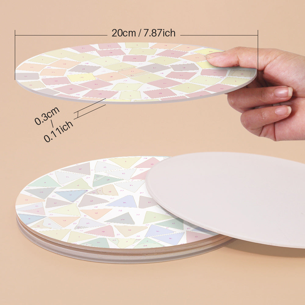 6 Pièces Sets de Table Mandala en Bloc de Couleur Peinture par Numéros
