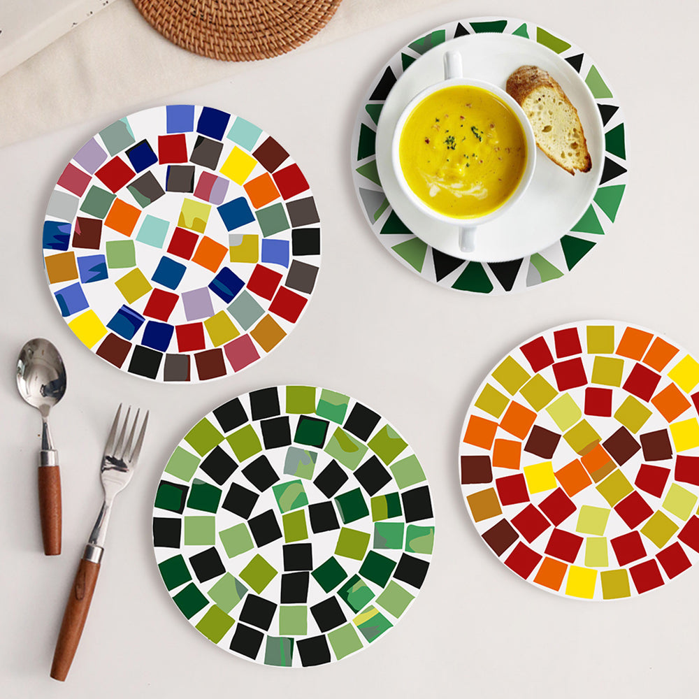 6 Pièces Sets de Table Mandala en Bloc de Couleur Peinture par Numéros