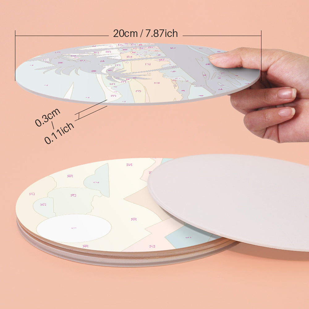 6 Pièces Sets de Table Montagnes au Coucher de Soleil Peinture par Numéros