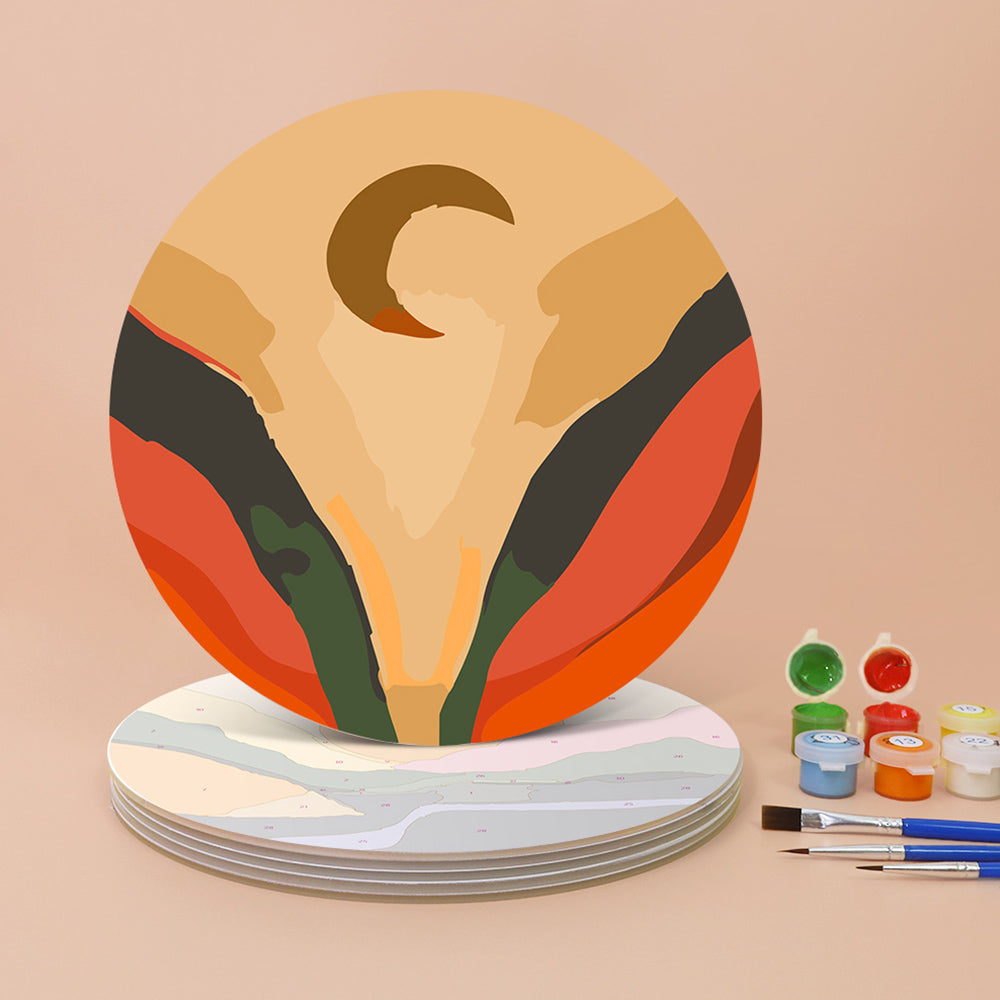 6 Pièces Sets de Table Montagnes au Crépuscule Peinture par Numéros