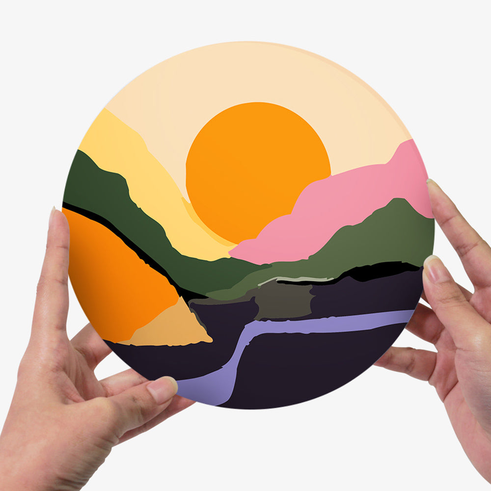 6 Pièces Sets de Table Montagnes au Crépuscule Peinture par Numéros