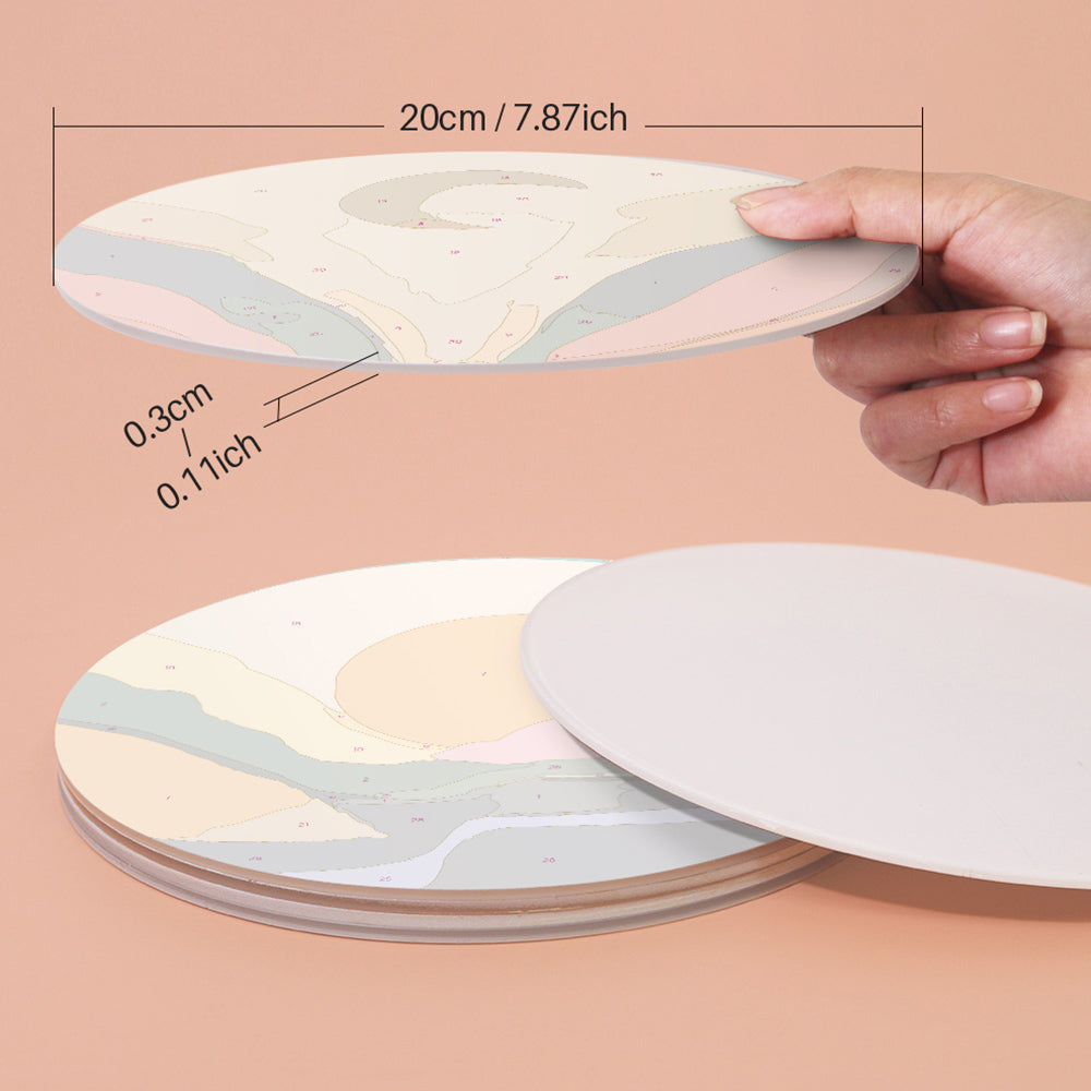 6 Pièces Sets de Table Montagnes au Crépuscule Peinture par Numéros