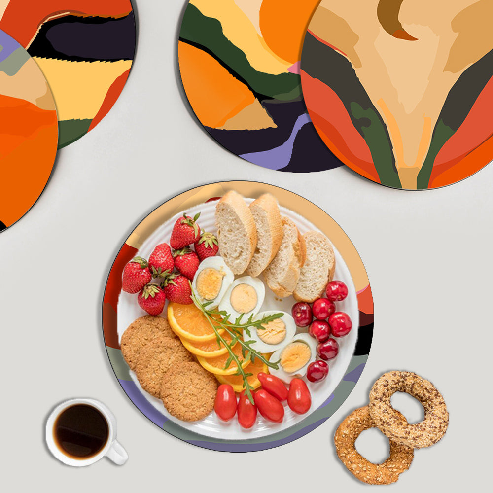 6 Pièces Sets de Table Montagnes au Crépuscule Peinture par Numéros