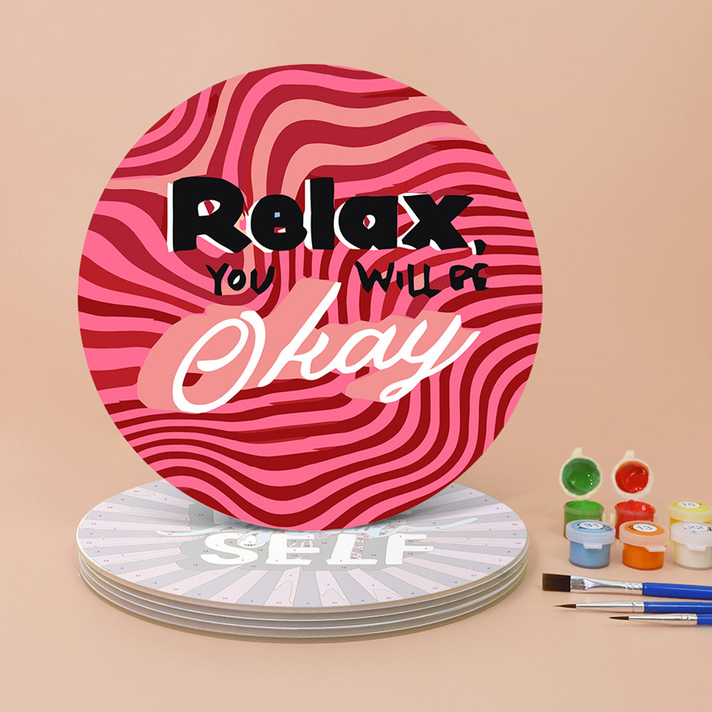 6 Pièces Sets de Table Mots Inspirants Peinture par Numéros