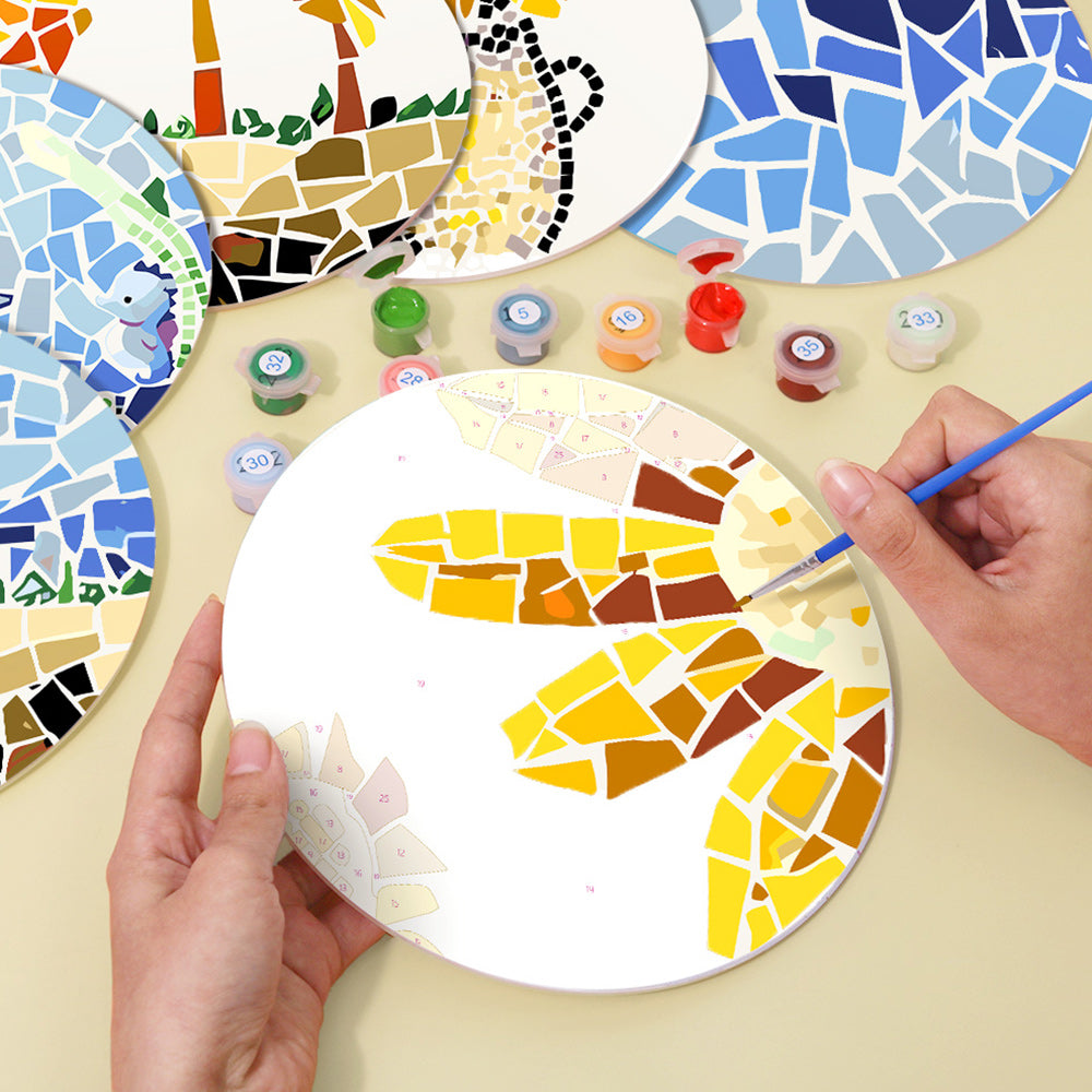 6 Pièces Sets de Table Paysage d’Automne en Bloc de Couleur Peinture par Numéros