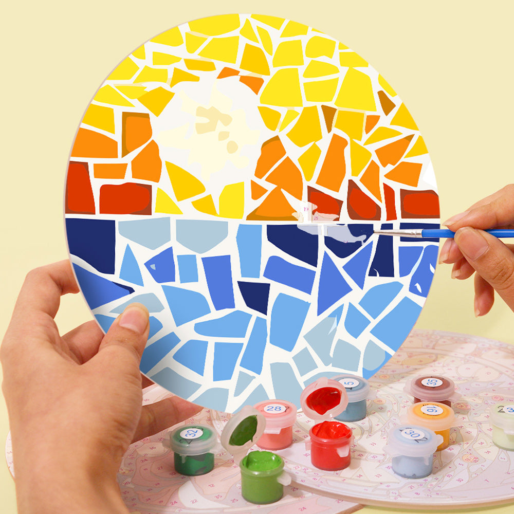6 Pièces Sets de Table Paysage d’Automne en Bloc de Couleur Peinture par Numéros