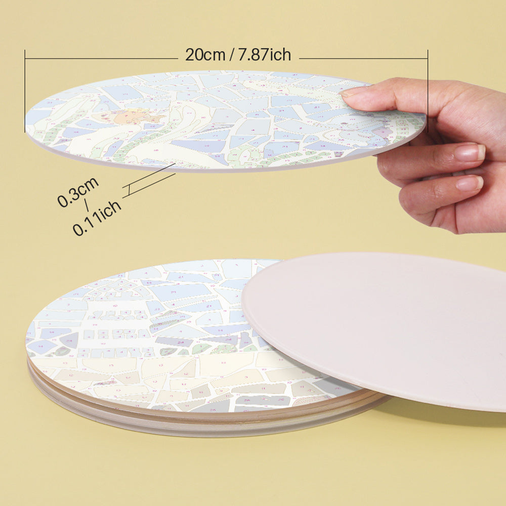 6 Pièces Sets de Table Paysage d’Automne en Bloc de Couleur Peinture par Numéros