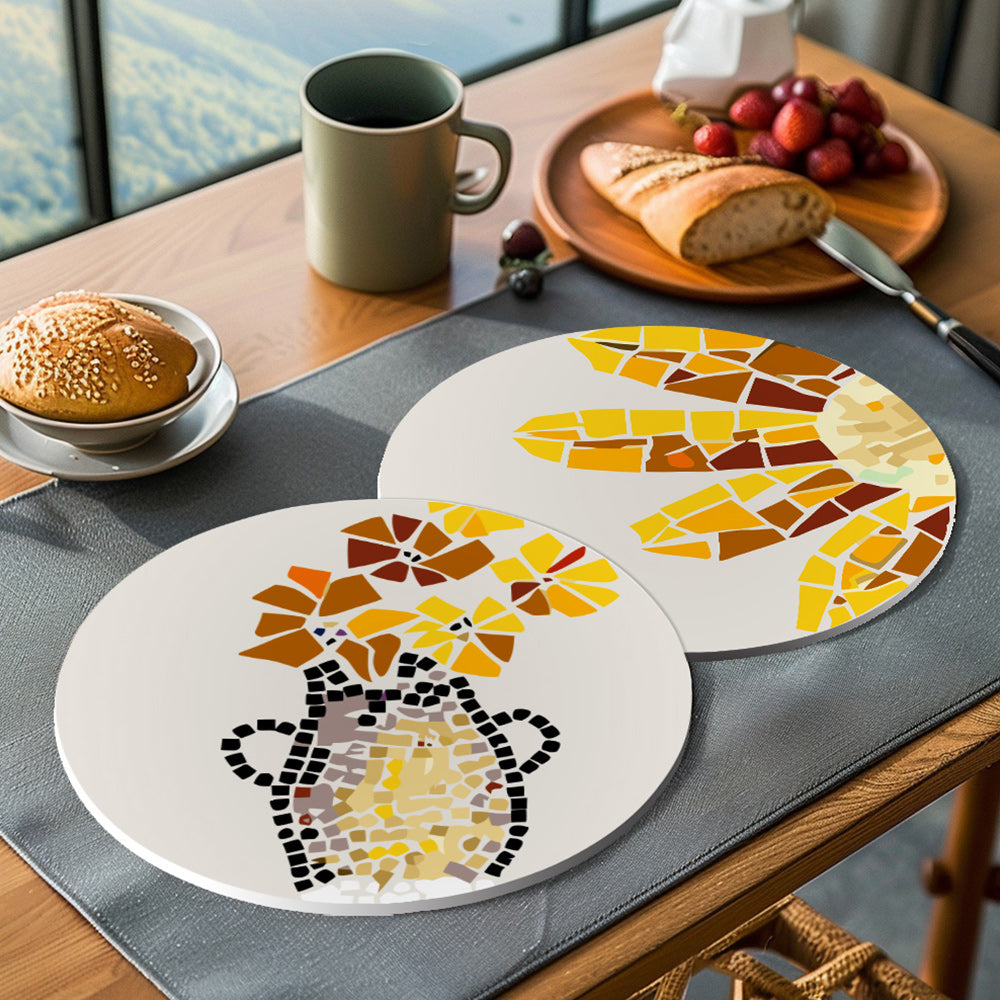 6 Pièces Sets de Table Paysage d’Automne en Bloc de Couleur Peinture par Numéros