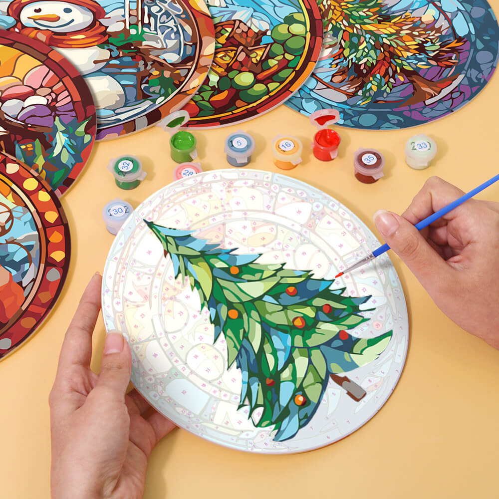 6 Pièces Sets de Table Père Noël et Sapin de Noël Peinture par Numéros