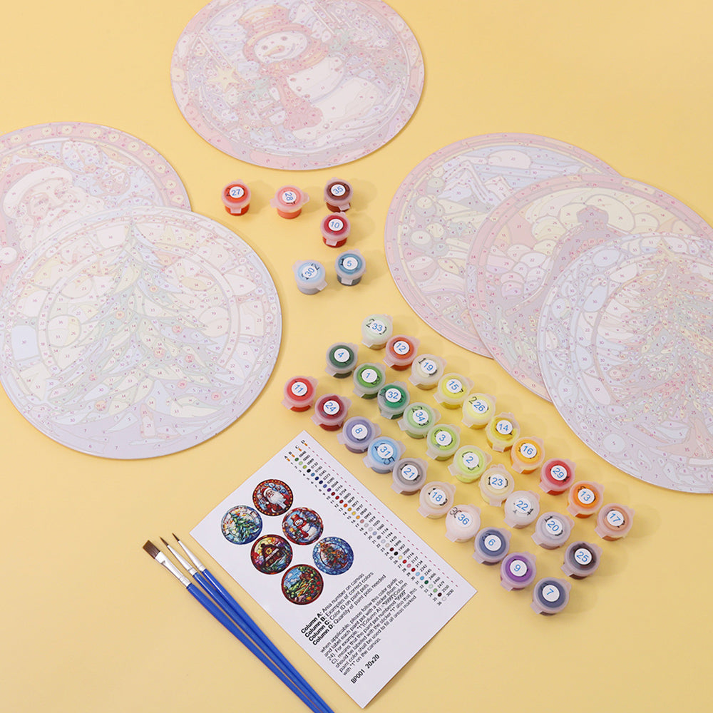 6 Pièces Sets de Table Père Noël et Sapin de Noël Peinture par Numéros