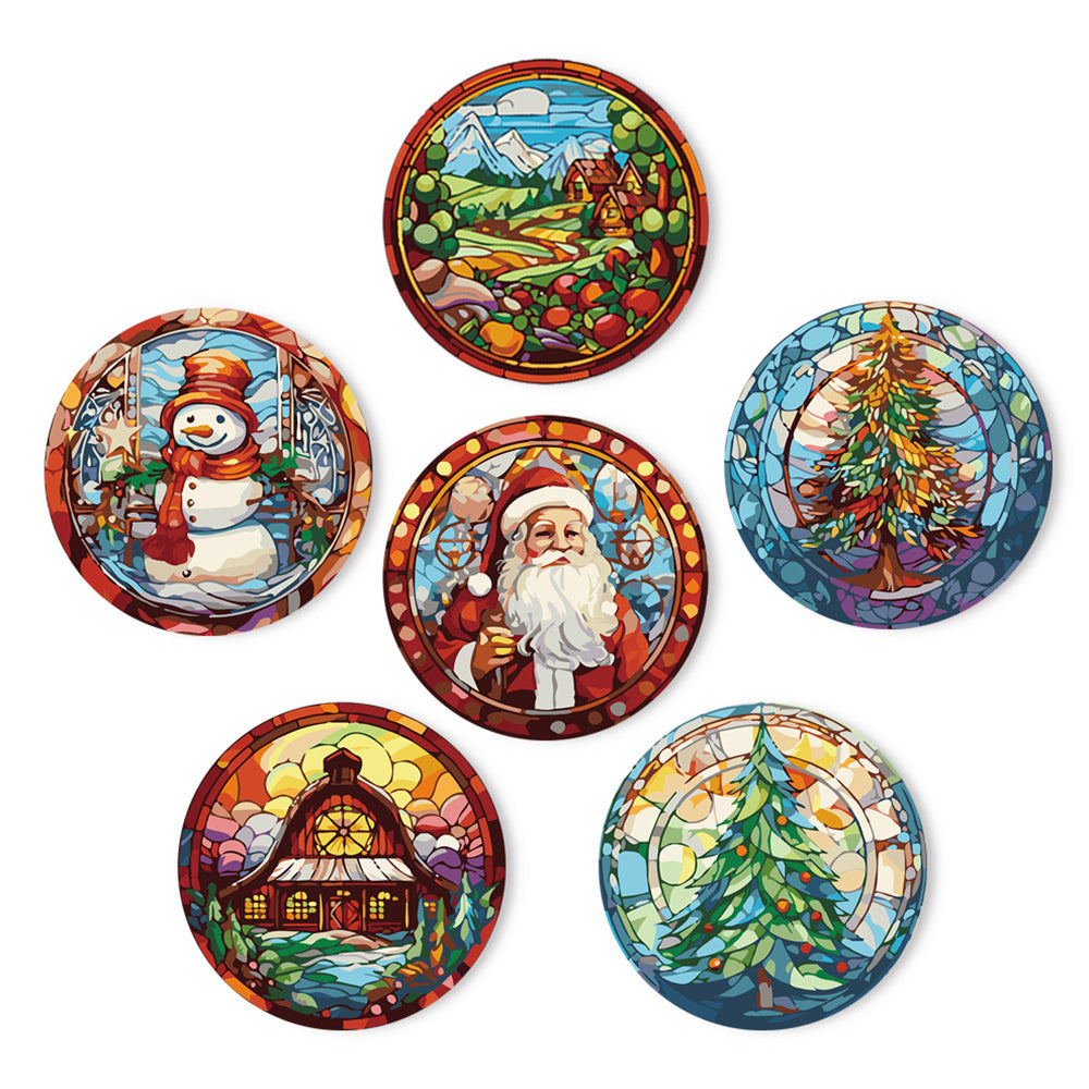 6 Pièces Sets de Table Père Noël et Sapin de Noël Peinture par Numéros