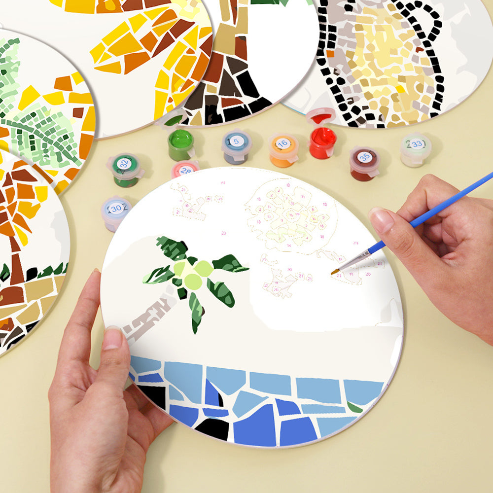 6 Pièces Sets de Table Plantes d'Automne en Bloc de Couleur Peinture par Numéros