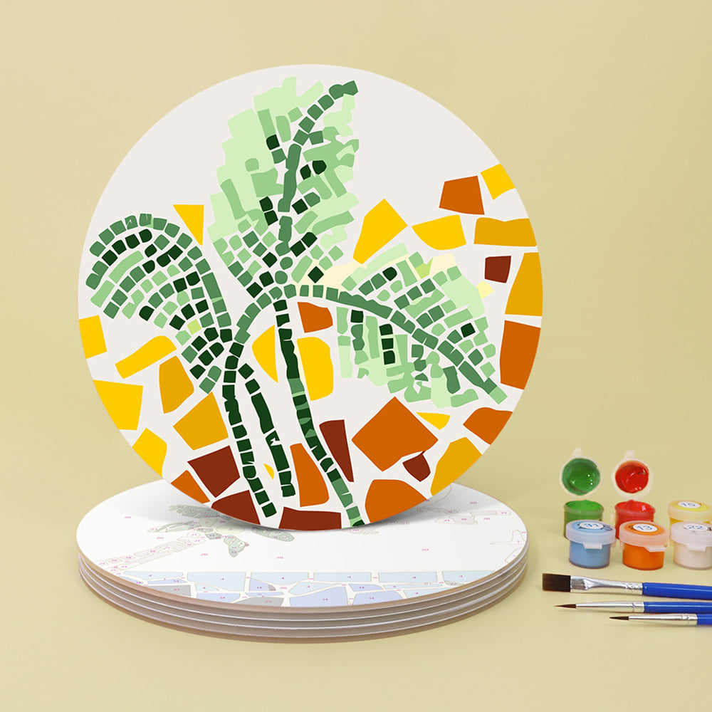 6 Pièces Sets de Table Plantes d'Automne en Bloc de Couleur Peinture par Numéros
