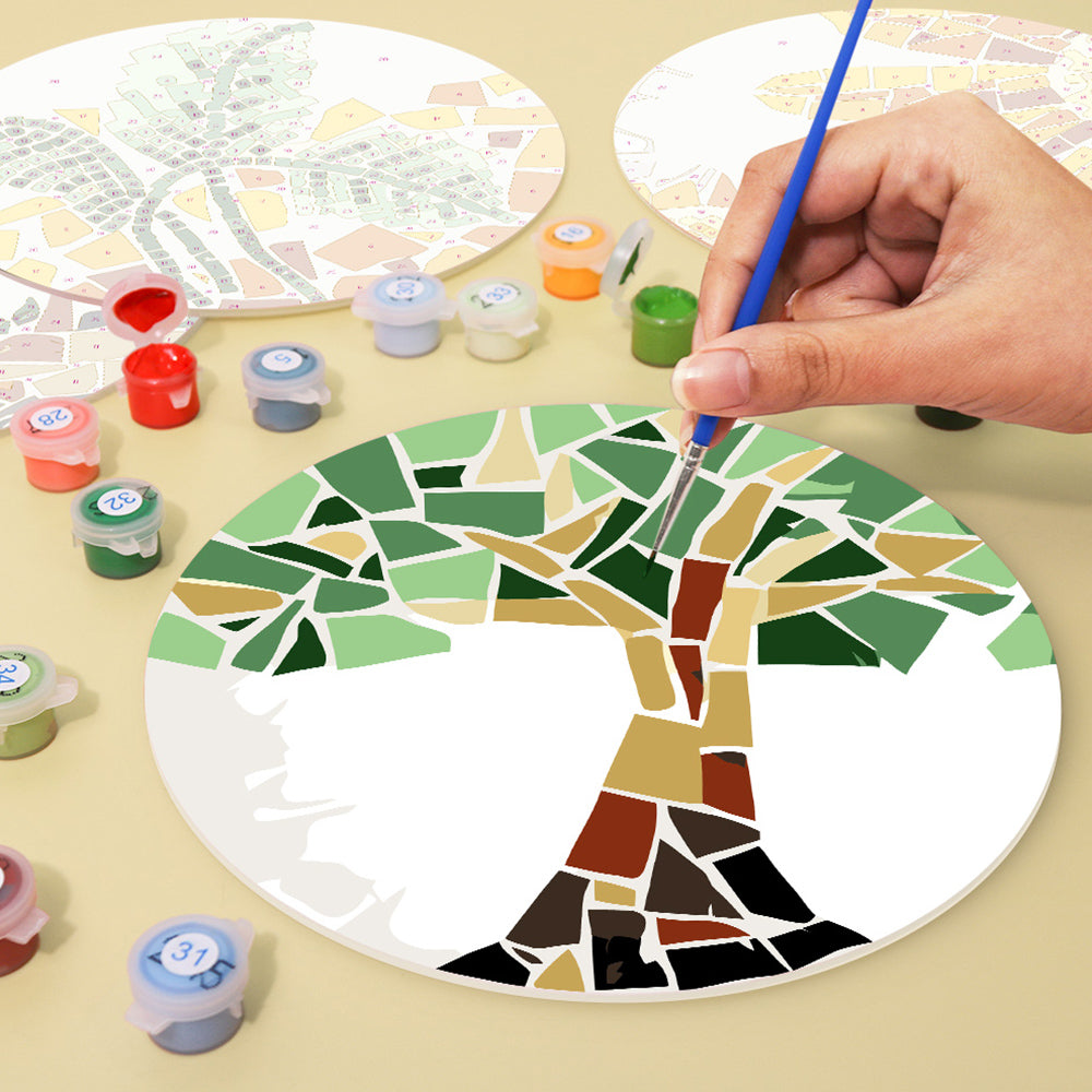 6 Pièces Sets de Table Plantes d'Automne en Bloc de Couleur Peinture par Numéros