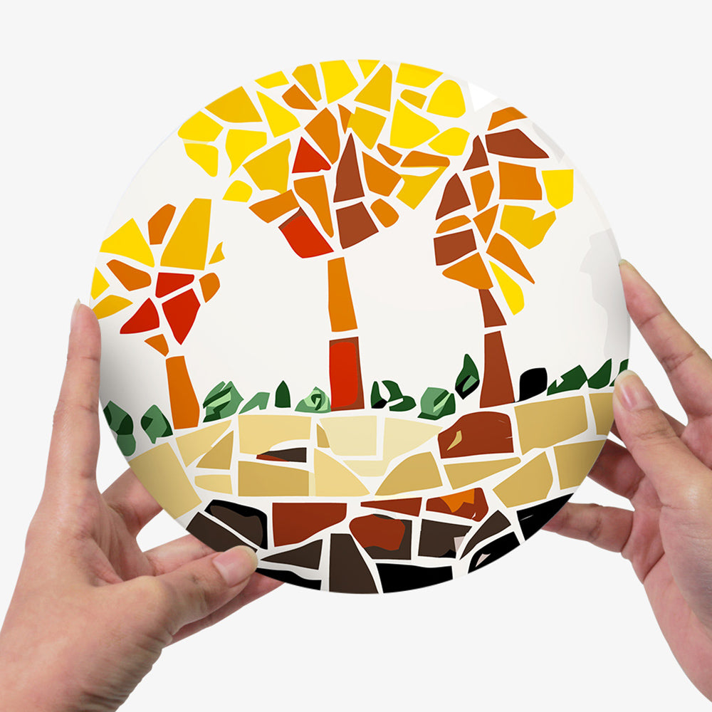 6 Pièces Sets de Table Plantes d'Automne en Bloc de Couleur Peinture par Numéros
