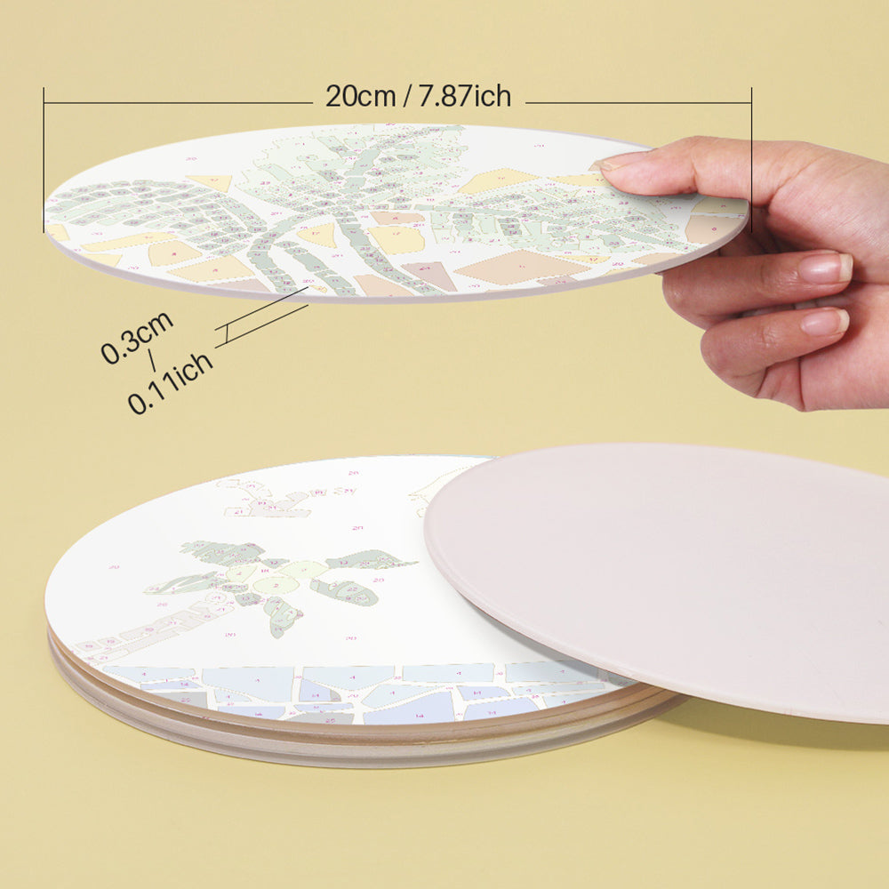 6 Pièces Sets de Table Plantes d'Automne en Bloc de Couleur Peinture par Numéros