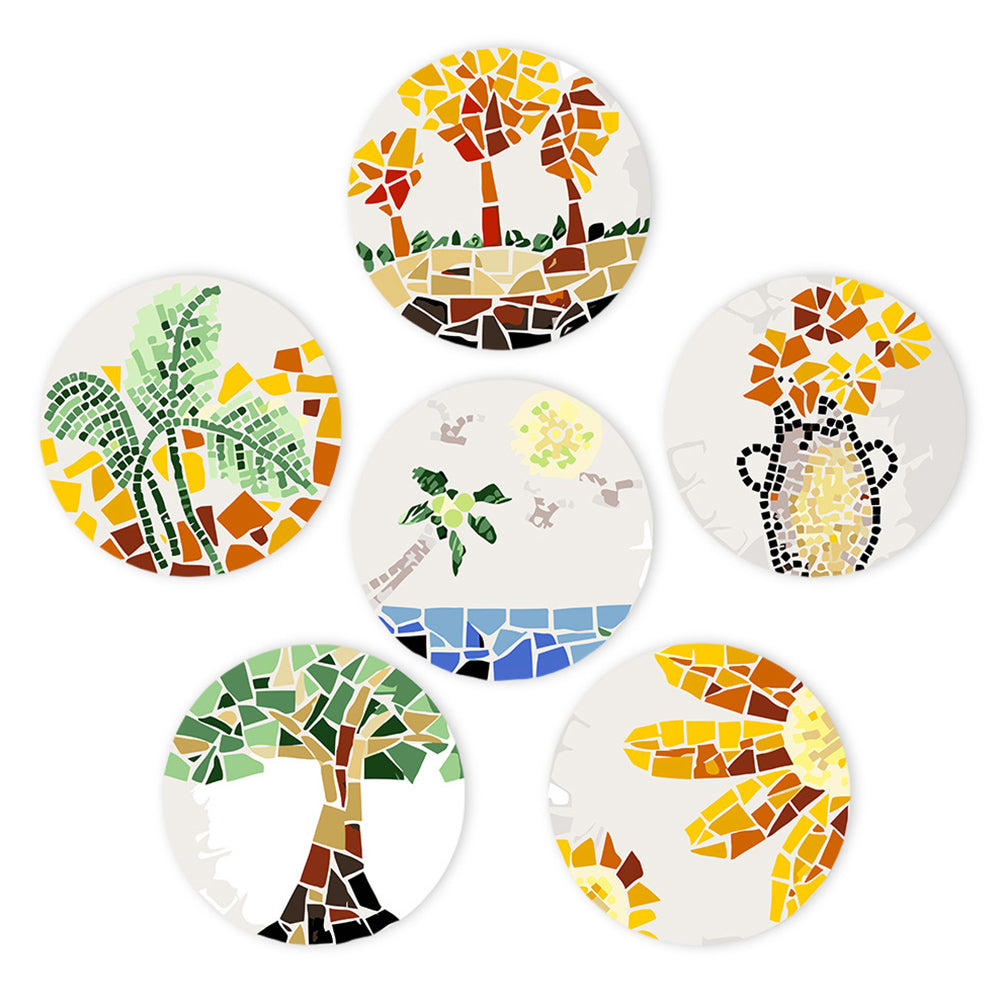6 Pièces Sets de Table Plantes d'Automne en Bloc de Couleur Peinture par Numéros