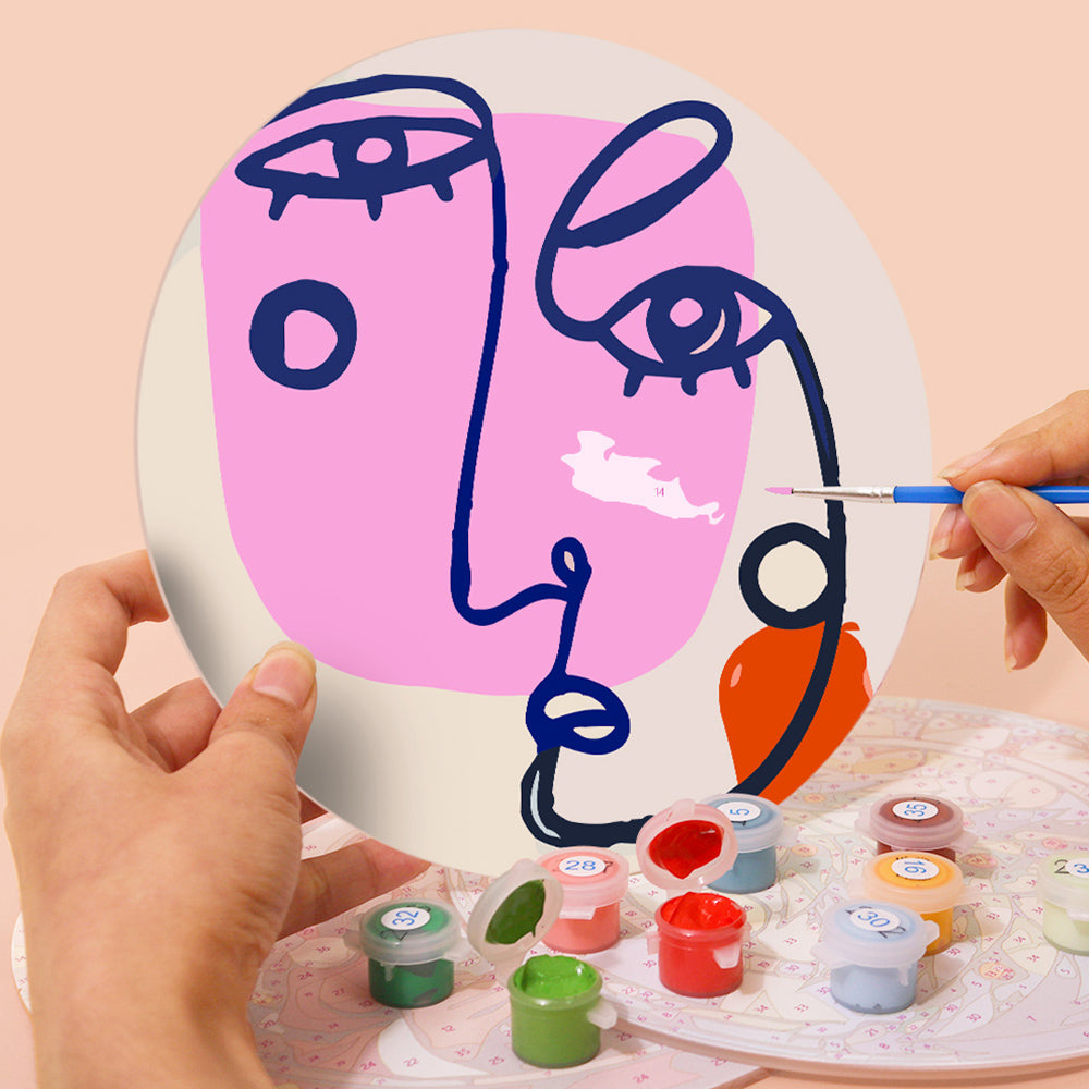 6 Pièces Sets de Table Visage de Femme Abstrait Peinture par Numéros