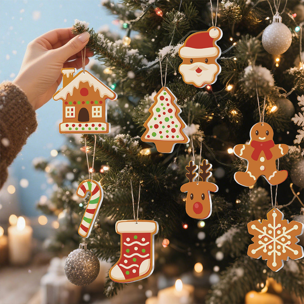 8 Pièces Peinture par Numéros Décoration de Noël | Set Biscuits de Noël