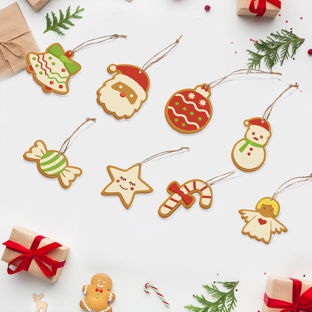 8 Pièces Peinture par Numéros Décoration de Noël | Set Bonbon et Bonhomme de Neige