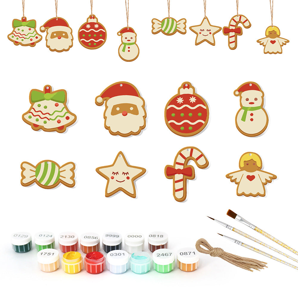 8 Pièces Peinture par Numéros Décoration de Noël | Set Bonbon et Bonhomme de Neige