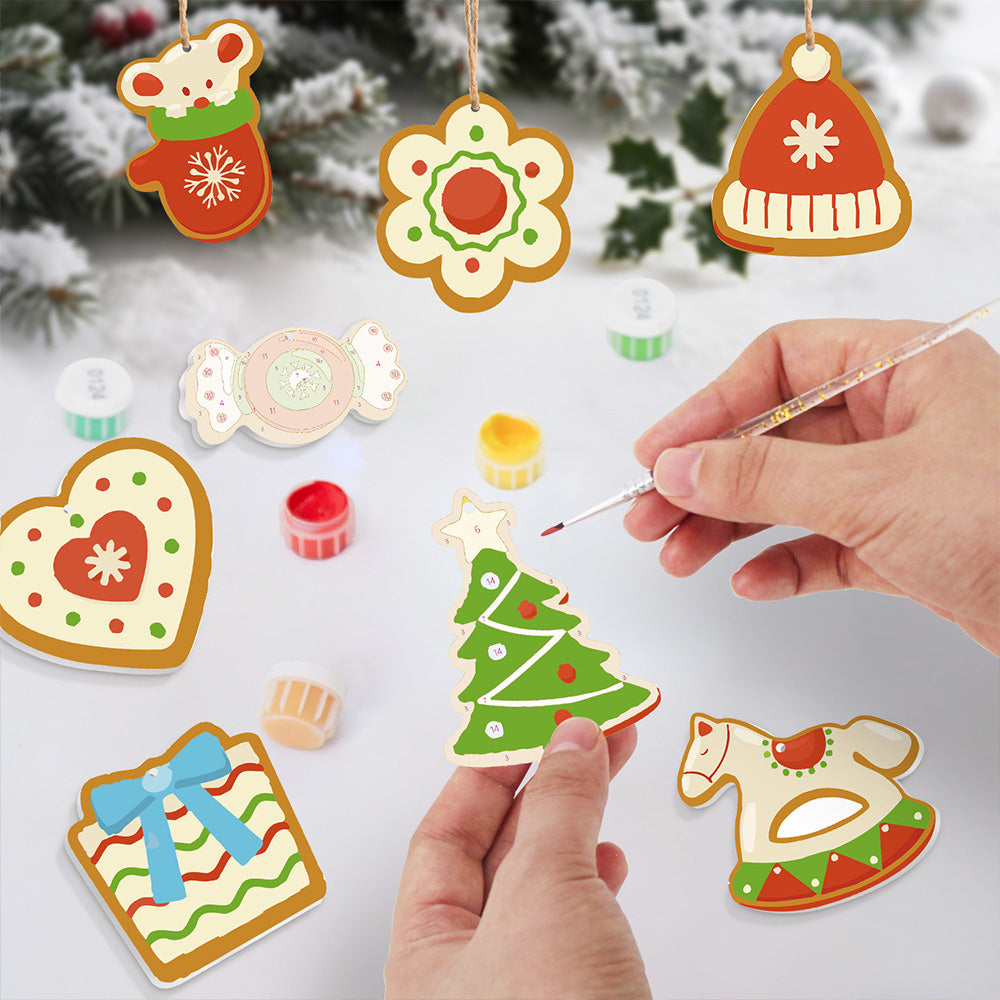 8 Pièces Peinture par Numéros Décoration de Noël | Set Bonbon et Cheval de Troie