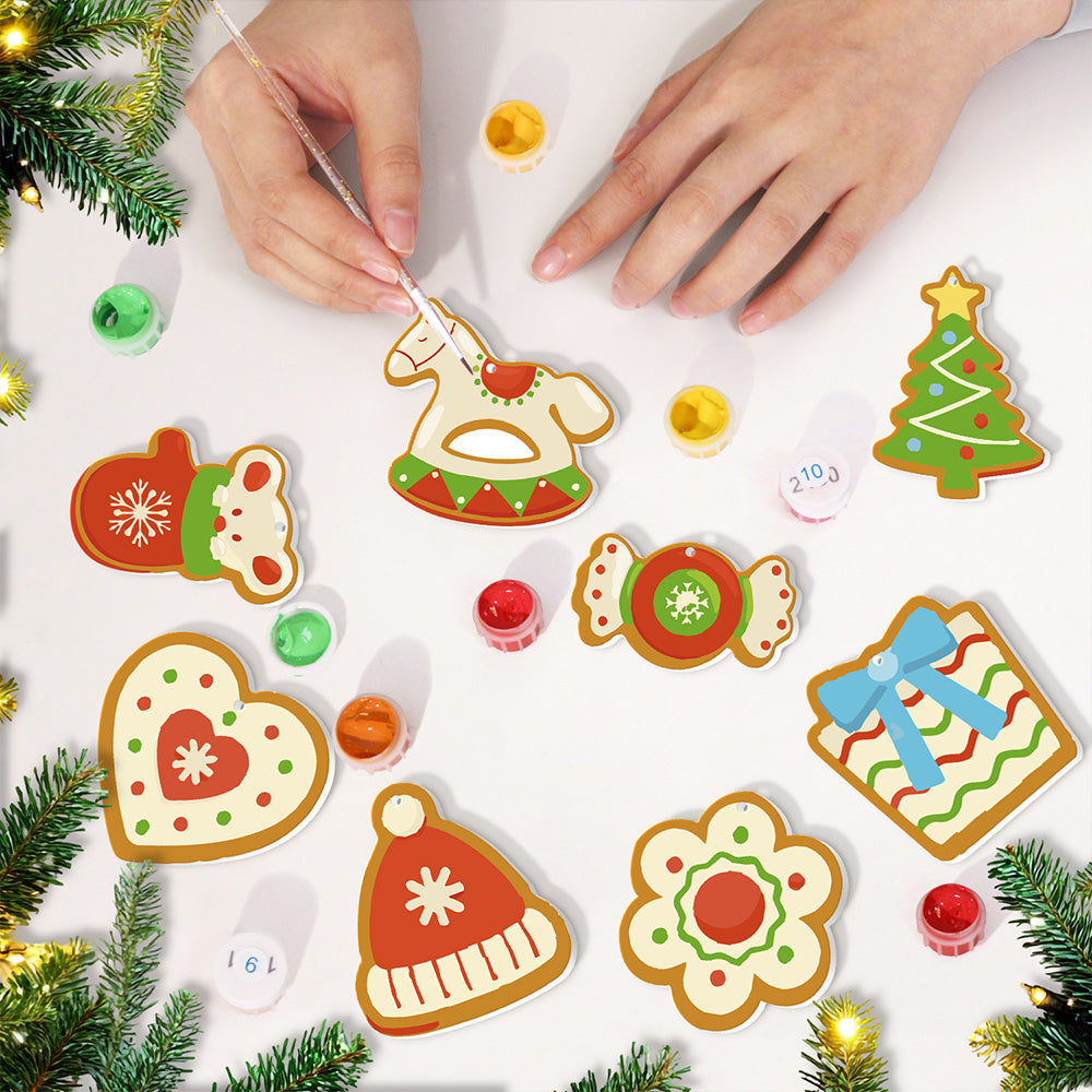 8 Pièces Peinture par Numéros Décoration de Noël | Set Bonbon et Cheval de Troie