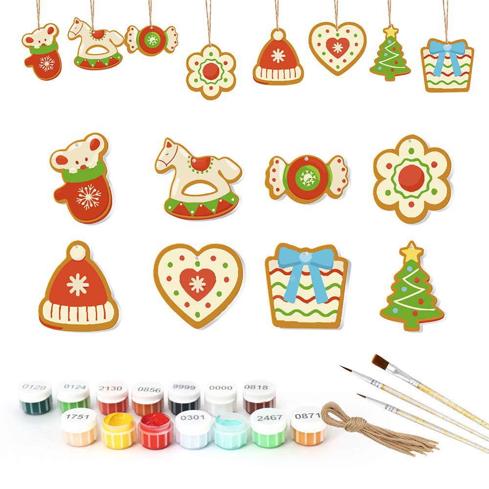 8 Pièces Peinture par Numéros Décoration de Noël | Set Bonbon et Cheval de Troie
