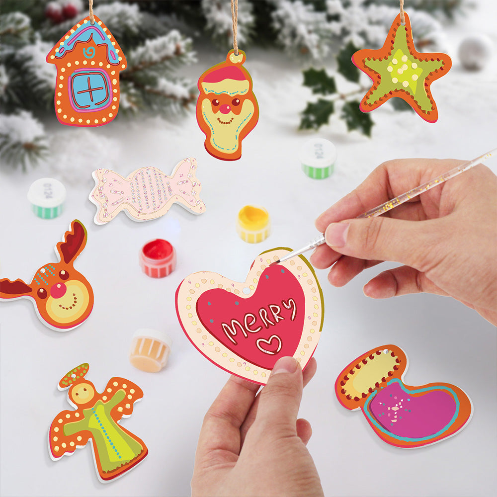 8 Pièces Peinture par Numéros Décoration de Noël | Set Bonbon et Cœur