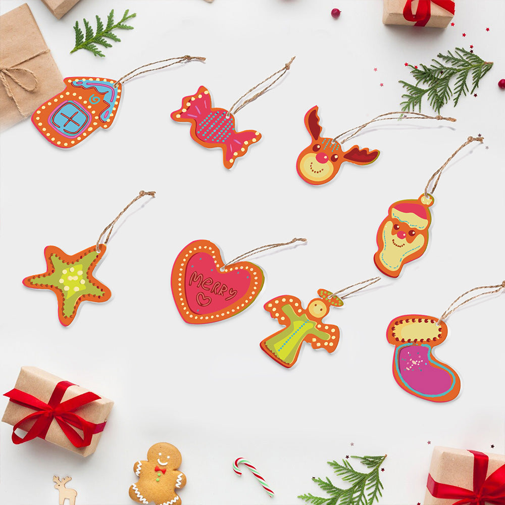 8 Pièces Peinture par Numéros Décoration de Noël | Set Bonbon et Cœur